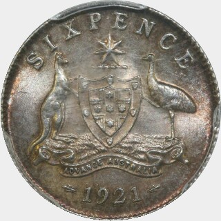 1921  Sixpence reverse