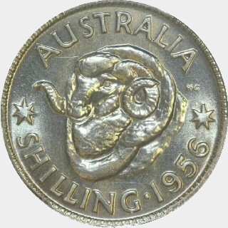 1956 Specimen One Shilling reverse