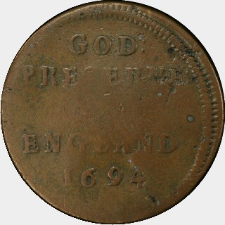 1694  Half Penny reverse