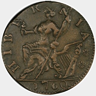 1760  Half Penny reverse
