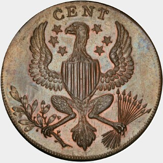 1792 Proof One Cent reverse