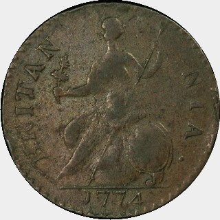 1774  Half Penny reverse