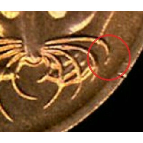 Left most whisker is blunted indicating the coin was minted in Melbourne.