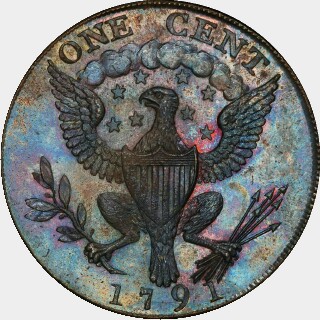 1791 Specimen One Cent reverse