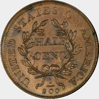 1808/7  Half Cent reverse