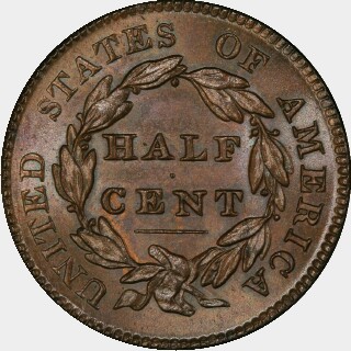 1828  Half Cent reverse