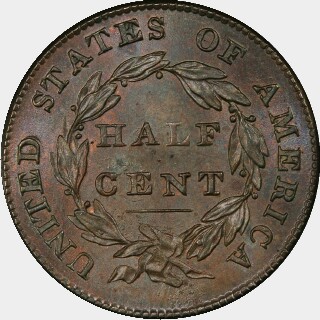 1832  Half Cent reverse