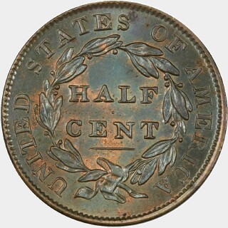 1833  Half Cent reverse