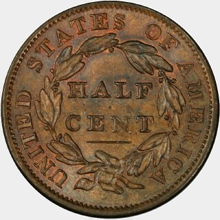 1834  Half Cent reverse
