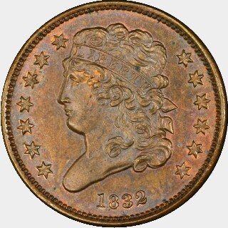 1832 Proof Half Cent obverse