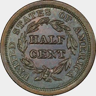 1850  Half Cent reverse
