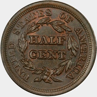 1853  Half Cent reverse