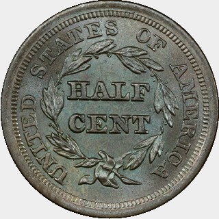 1854  Half Cent reverse