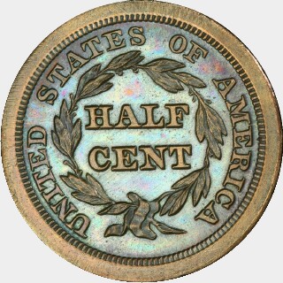 1840 Proof Half Cent reverse