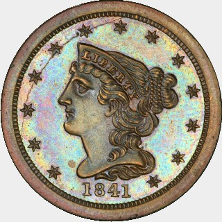 1841 Proof Half Cent obverse