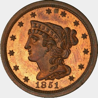 1851 Proof Half Cent obverse