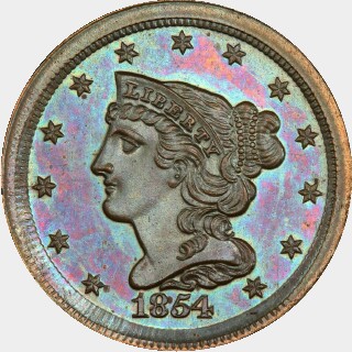 1854 Proof Half Cent obverse
