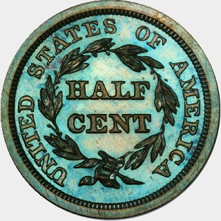 1856 Proof Half Cent reverse