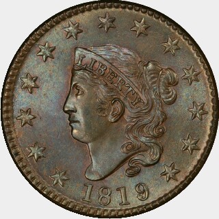 1819/8  One Cent obverse