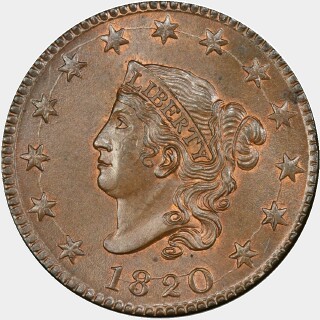 1820  One Cent obverse