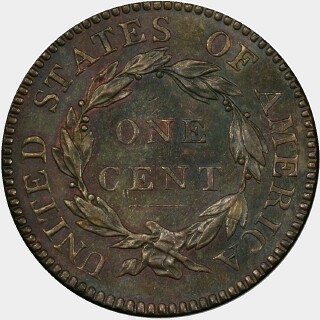1821  One Cent reverse