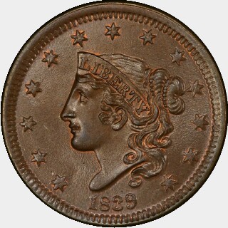 1839  One Cent obverse
