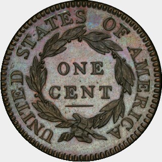1821 Proof One Cent reverse