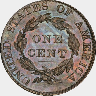 1822 Proof One Cent reverse