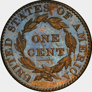 1823/2 Proof One Cent reverse