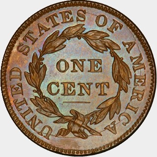 1837 Proof One Cent reverse