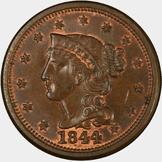 1844  One Cent obverse