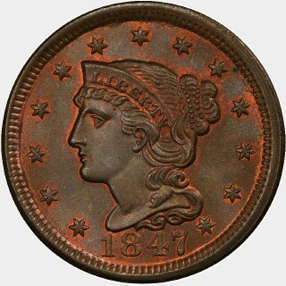 1847  One Cent obverse