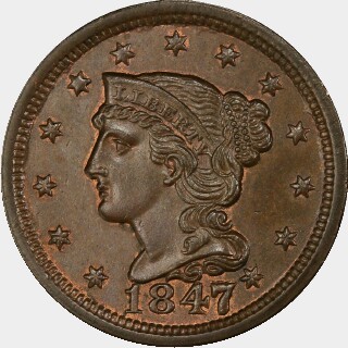 1847/47  One Cent obverse