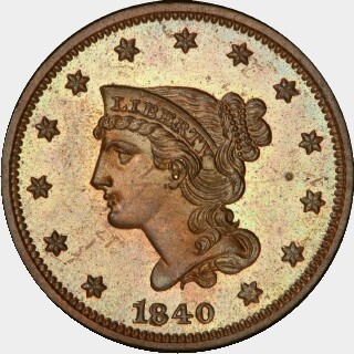 1840 Proof One Cent obverse