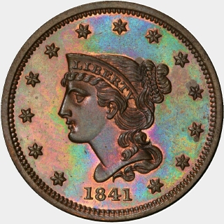 1841 Proof One Cent obverse