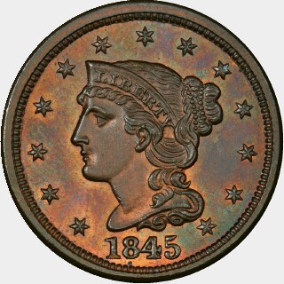 1845 Proof One Cent obverse