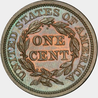 1848 Proof One Cent reverse