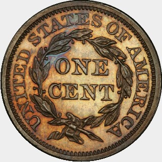 1849 Proof One Cent reverse