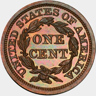 1856 Proof One Cent reverse
