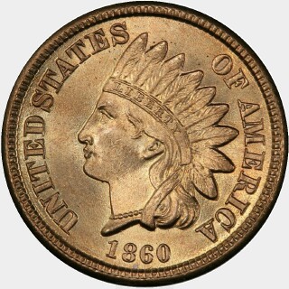 1860  One Cent obverse