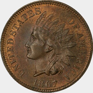 1867  One Cent obverse