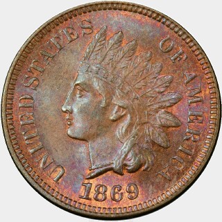 1869  One Cent obverse