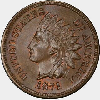 1871  One Cent obverse