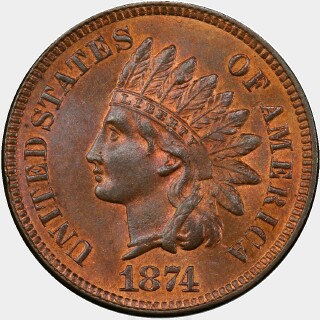 1874  One Cent obverse