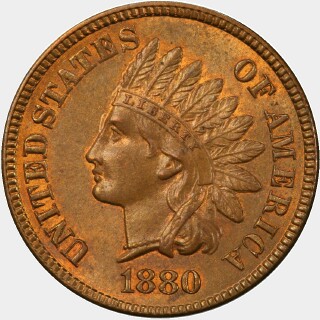 1880  One Cent obverse