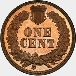 1860 Proof One Cent reverse