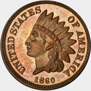 1860 Proof One Cent obverse