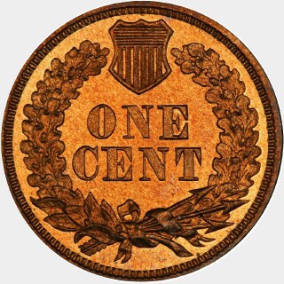 1861 Proof One Cent reverse