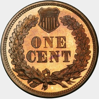 1862 Proof One Cent reverse