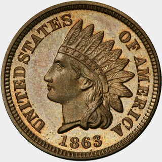 1863 Proof One Cent obverse